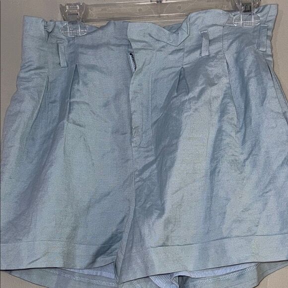 Blue High Waist Shorts with Flowy Silhouette - Picture 6 of 10